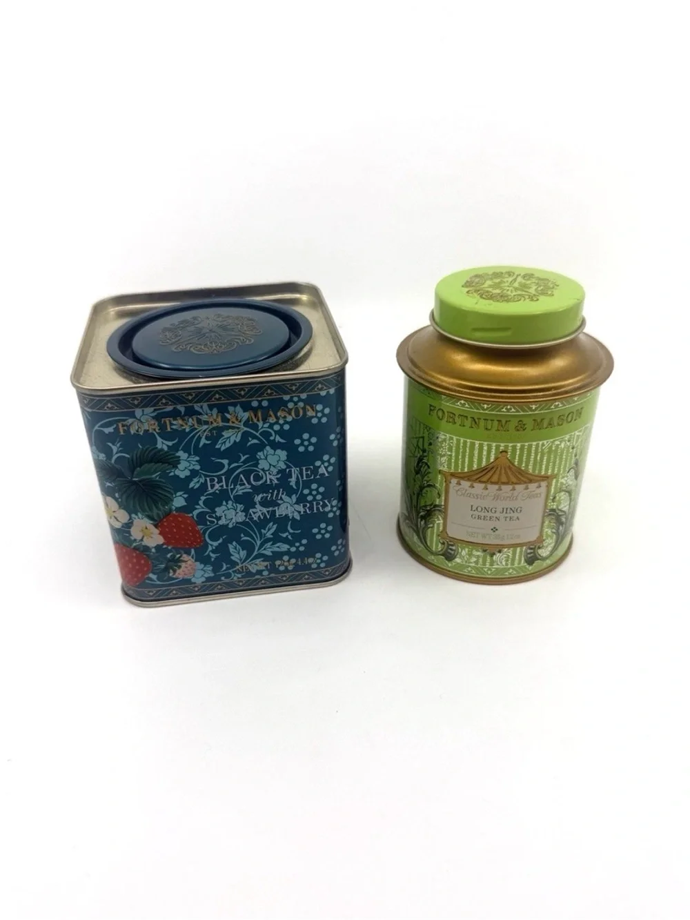 Lot Six Tea Tins Empty Decorative Great For Crafts Or Storage - Fortnum -